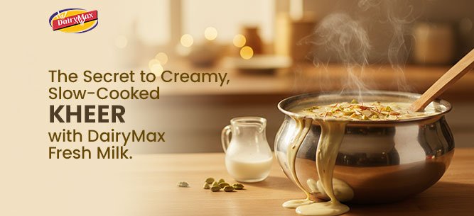 Slow-cooking kheer with fresh Canadian milk from Dairy Max